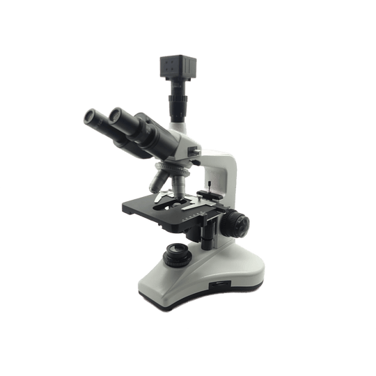 Microscopio Trinocular, Incluye Camara 8MP, 40x-1000x, Trinocular, Profesional, Acromatico, Iluminación LED Kohler, Veterinario, Laboratorio