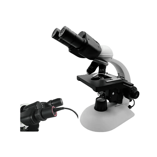 Microscopio Binocular, Camara 2MP, 40x-1000x, Siedentopf, Iluminacion Led 3W, Modelo B1, Educacional, Veterinario