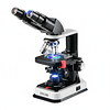 Microscopio Binocular 40×2500×, Platina Mecánica Doble, Iluminación LED, Alimentación Dual