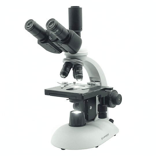 Microscopio Trinocular Profesional, 40x-1000x, Siedentopf, Cuerpo de Metal, Iluminacion Led 3W, Modelo T1, Educacional, Veterinario, Clinico