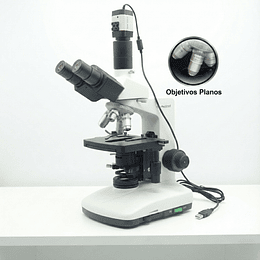 Microscopio Trinocular Profesional, Camara 4MP, Plan Acromatico, Seidentopf, Cuerpo de Metal, 40x-1000x, Modelo T2-SP, Led 3W, Educacional, Veterinario, Laboratorio