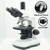 Microscopio Trinocular, Camara 8MP, Profesional, Plan Acromatico, Cuerpo de Metal, Seidentopf, 40x-1000x, Led 3W, Modelo T2-, Educacional, Veterinario
