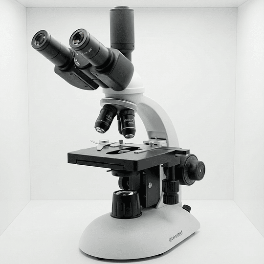 Microscopio Trinocular Profesional, 40x-1000x, Siedentopf, Cuerpo de Metal, Iluminacion Led 3W, Modelo T1, Educacional, Veterinario, Clinico