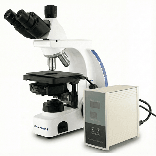 Microscopio Trinocular Avanzado, 40x-1000x, Modelo UPH203i, Contraste de Fase, Plantina Calefactora con Sistema de Control ideal para proyectos inseminación artificial.