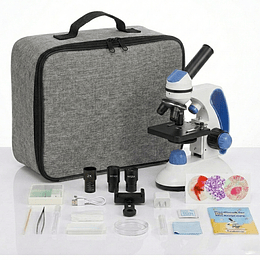 Microscopio Biológico Monocular XSP-113 (40X - 2000X) con Iluminación LED Dual, Adaptador para Smartphone y Kit de Accesorios