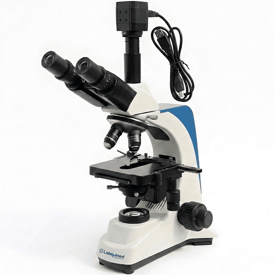 Microscopio Trinocular Camara 8MP 4K, Labquimed 40x-1000x, Modelo T1-XT, Led, Veterinario, Laboratorio, Educacional