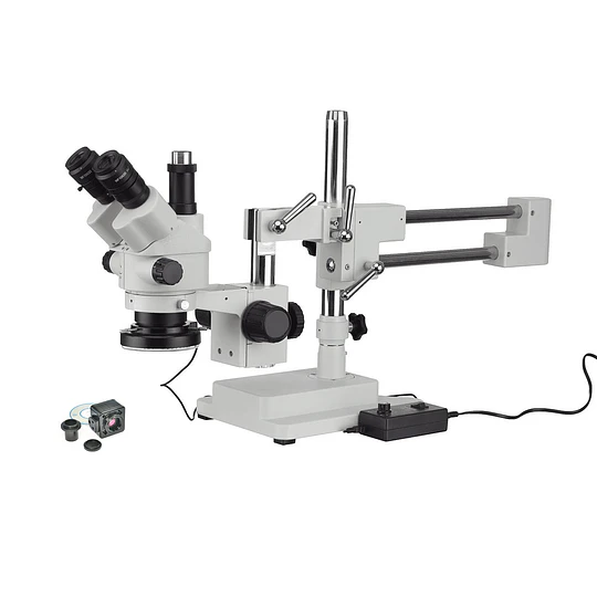 Microscopio Stereo 3.25X-130X, Camara 8MP, 4K, HDMI, MicroSD, Zoom, Simulfocal, Stand + Boom + LED 144 BA-010T- COPIA