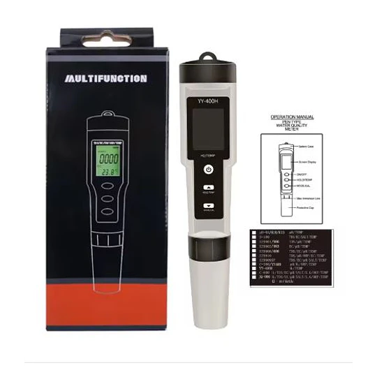 Peachimetro multi parametro 4 en 1, PH/ORP/H2 y TEMPERATURA YY-400