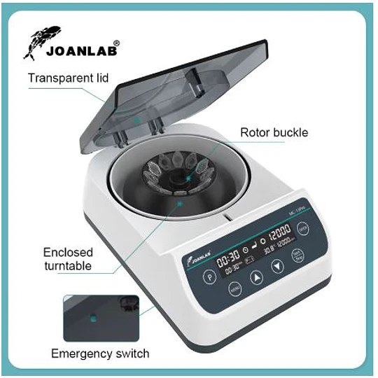 Centrifuga de alta velocidad MC-12Pro 12000 RPM MicroHematocrito, Tubos tipo Eppendorf de hasta 2 ml, Tres Rotores Incluidos, Laboratorio, Veterinario