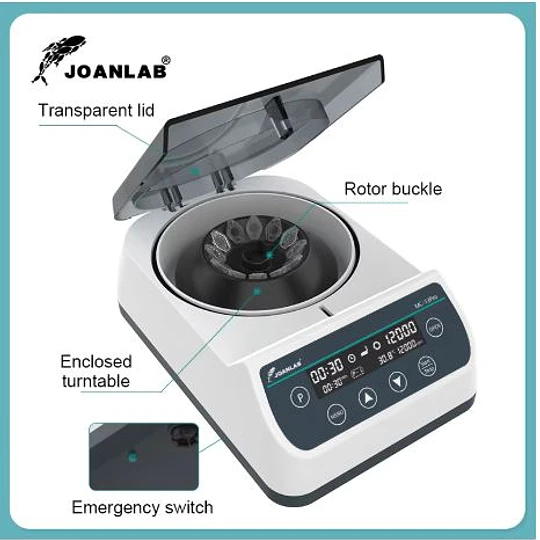 Centrifuga de alta velocidad MC-12ProC 12000 RPM Tubos tipo Eppendorf de hasta 2 ml PCR