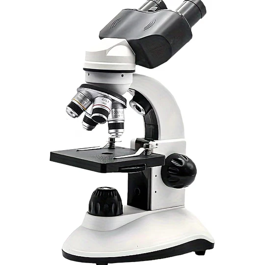 Microscopio Binocular Educacional, Dual, 40x-2500x, Led, Batería, Accesorios.