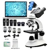 Microscopio Binocular Educacional, Dual, 40x-2500x, Led, Batería, Accesorios.