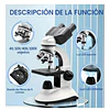 Microscopio Binocular Educacional, Dual, 40x-2500x, Led, Batería, Accesorios.