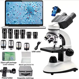 Microscopio Binocular escolar de 40x-2500x con Bolso
