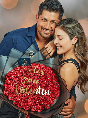 Buchon de 100 Rosas con Frase San valentin