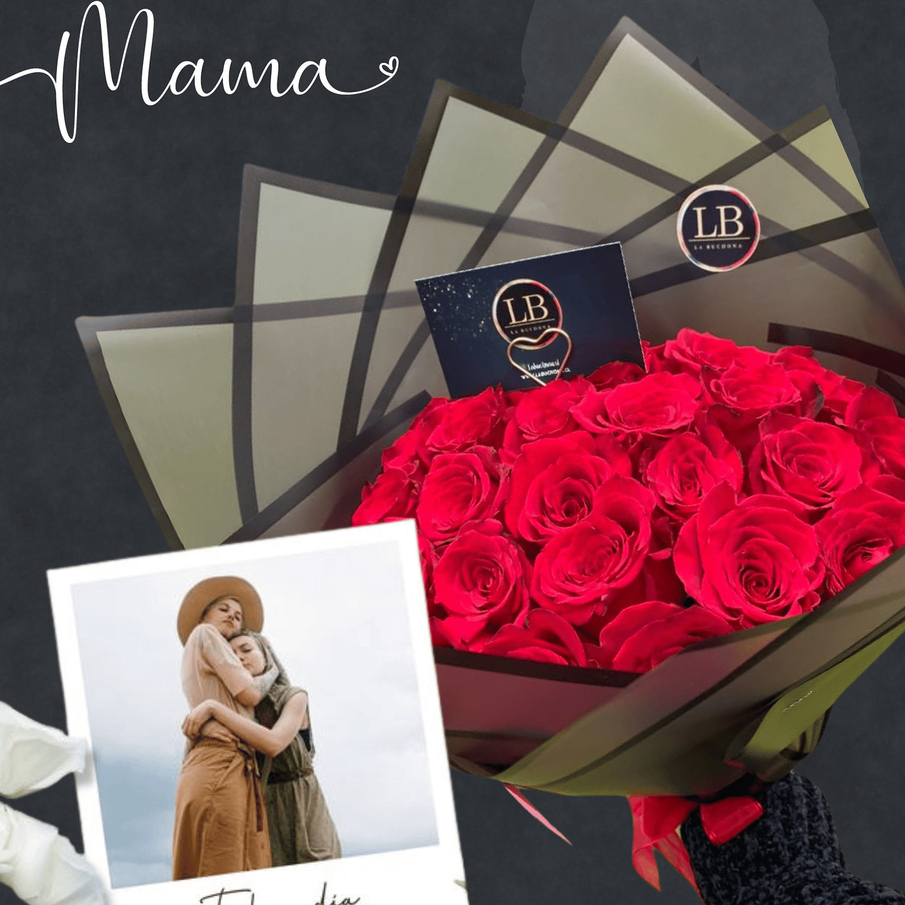 Ramo 50 Rosas Naturales + Foto con mamá 1