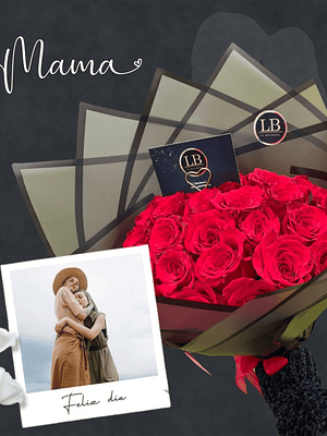 Ramo 50 Rosas Naturales + Foto con mamá