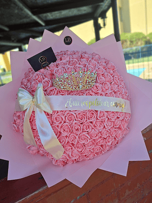 Ramo de 200 Rosas eternas + mensaje + corona XL 