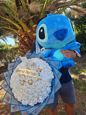 Stitch + Ramo de 100 Rosas 