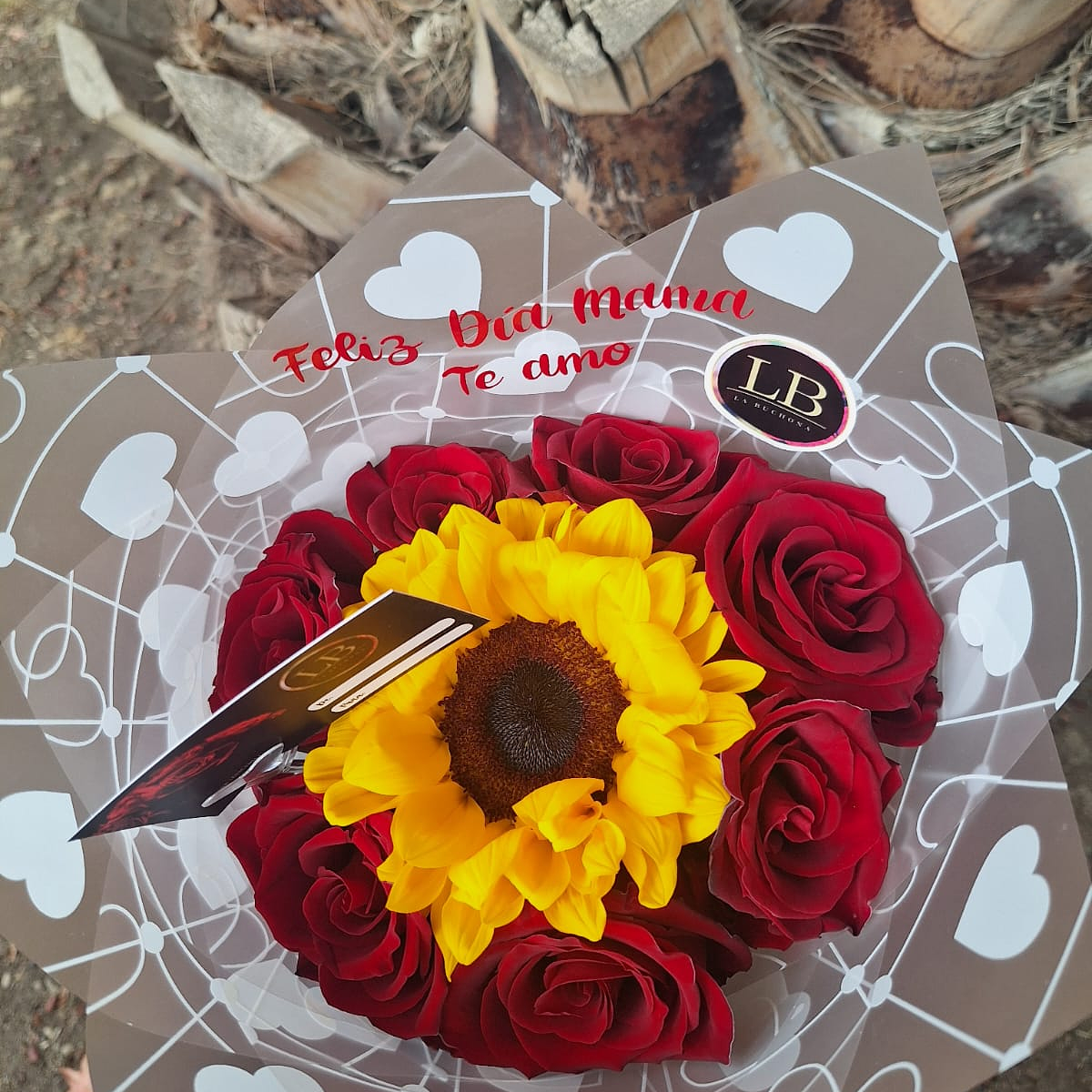 Rosas con girasol  2