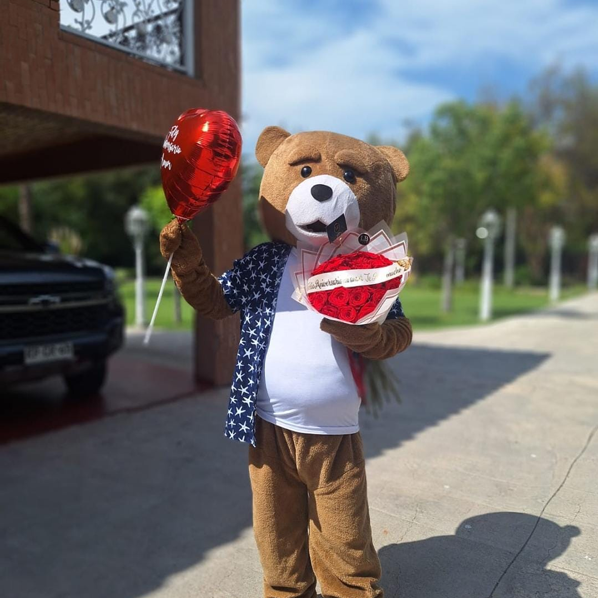 Oso serapio + Ramo de 25 rosas naturales  1