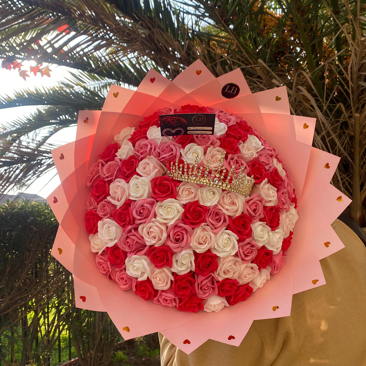 Ramo de 100 Rosas Eternas con Tonalidades Rosa  1