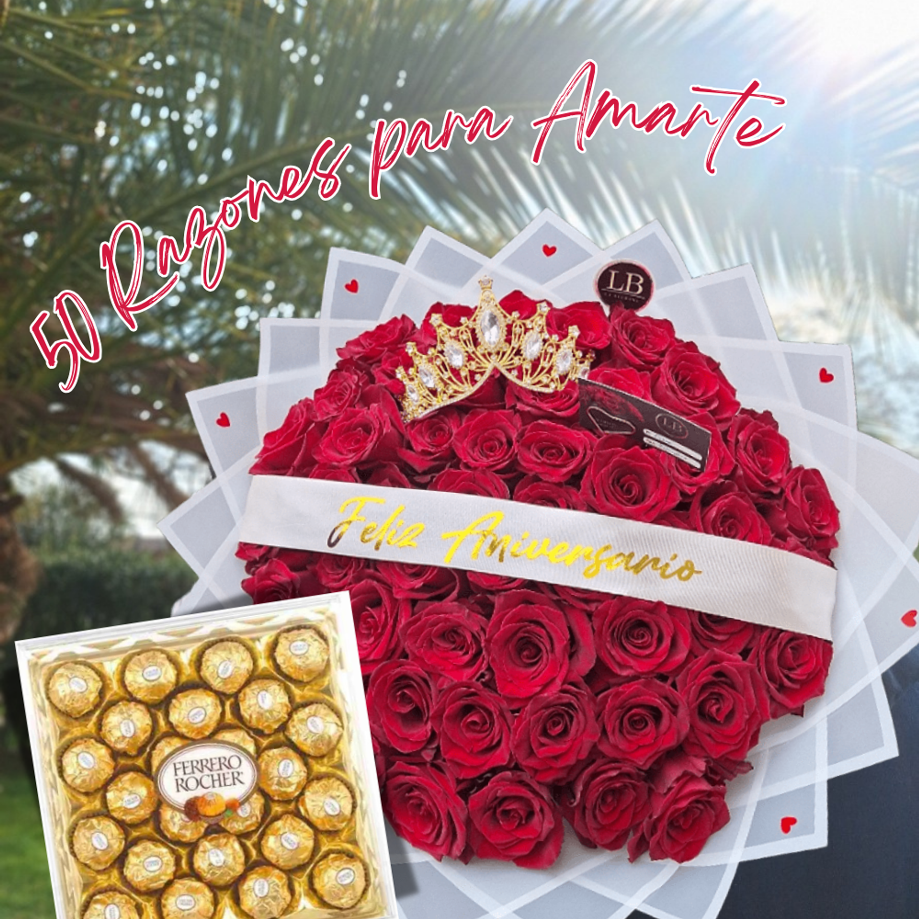 50 Razones para Amarte , Ramo de 50 Rosas Naturales  1