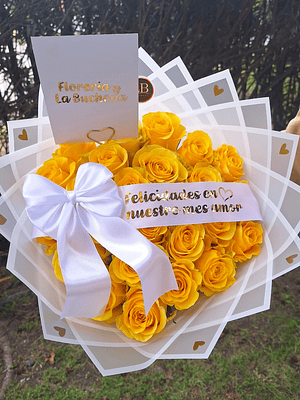 Ramo de 25 Rosas Amarillas Naturales 