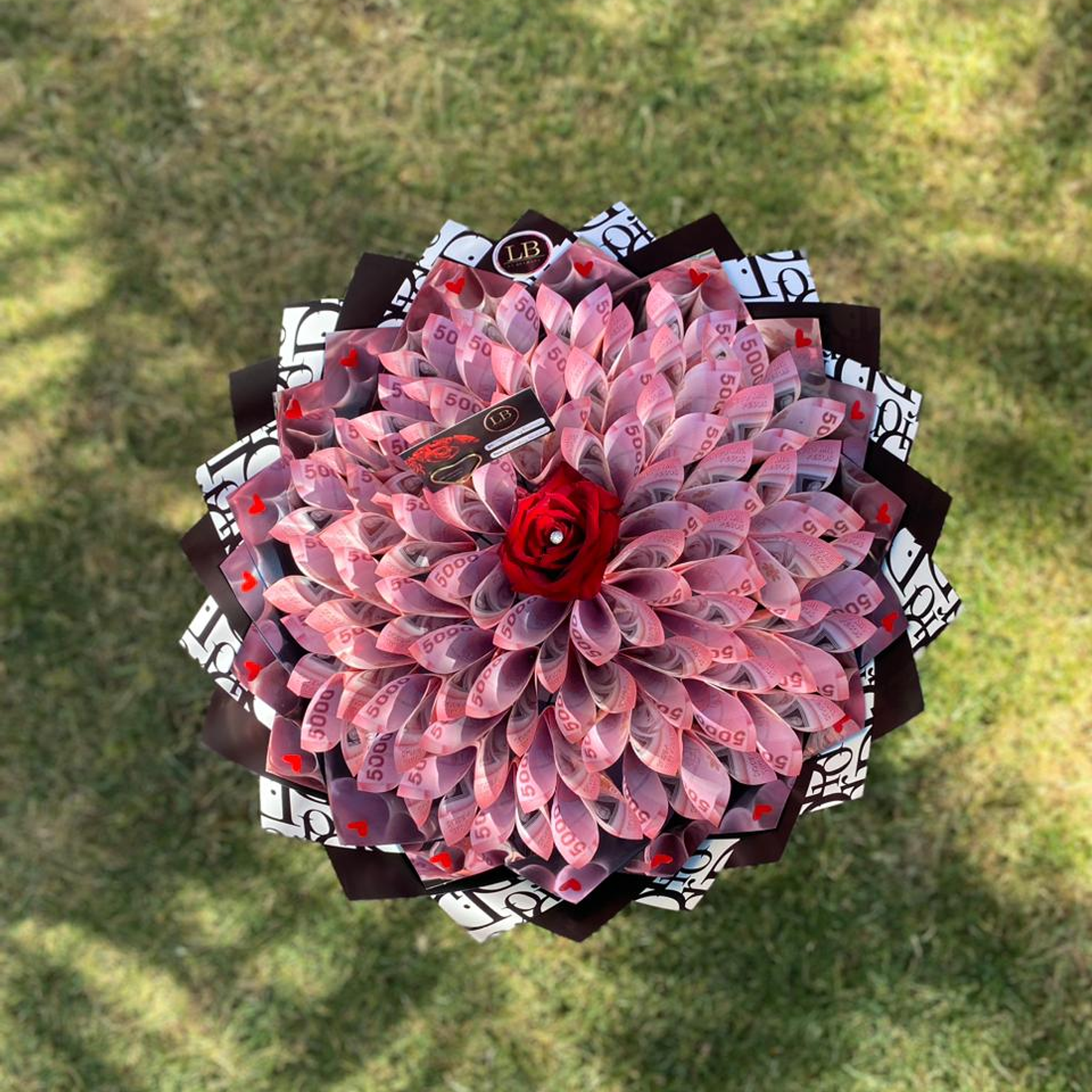 Ramo de Billetes con Rosas Natural  2