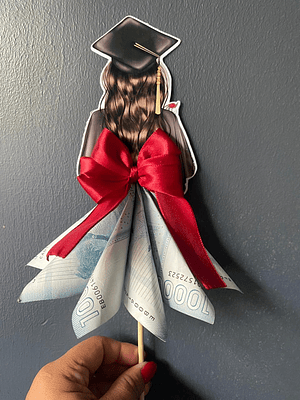 Topper de Graduada con dinero 