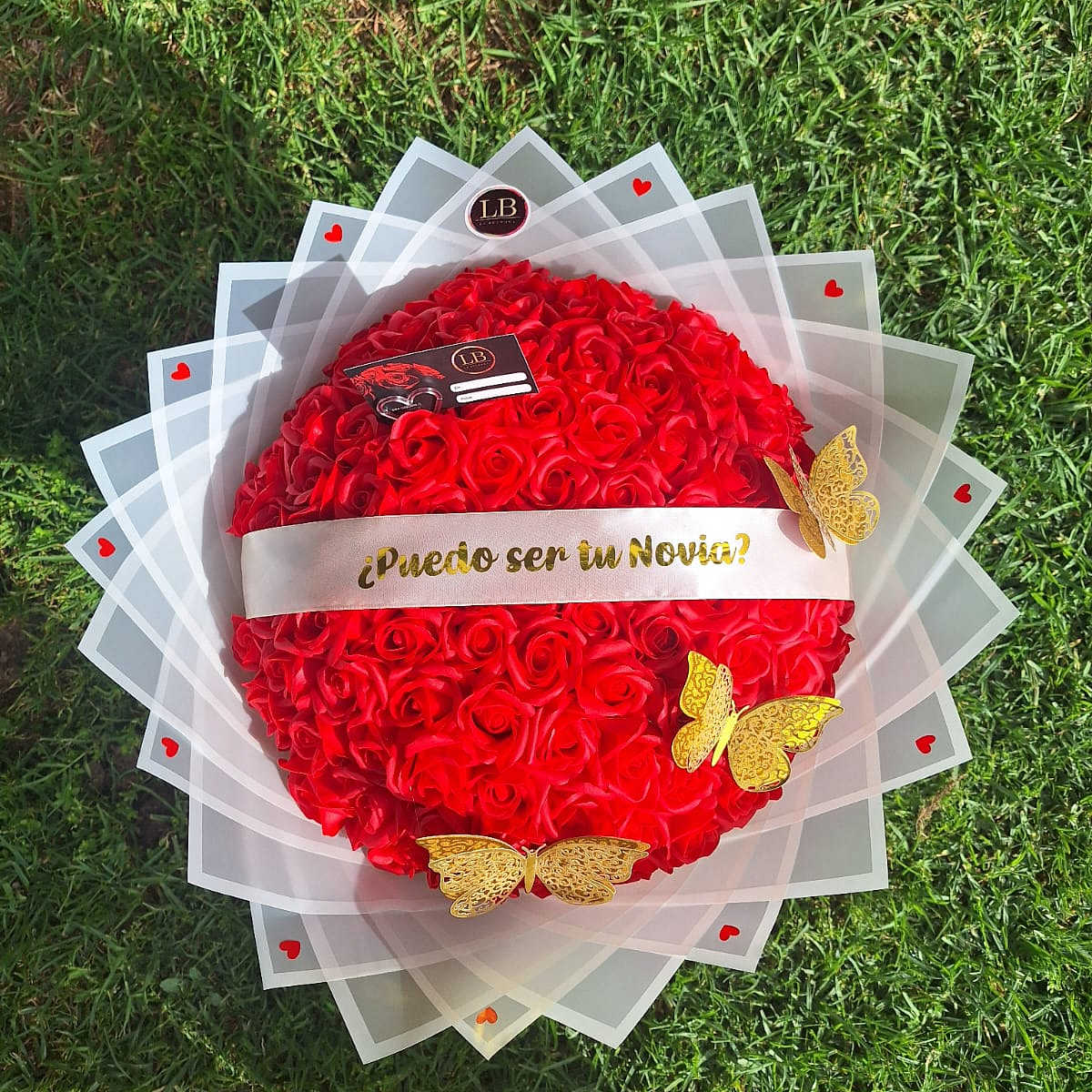Ramo de 100 Rosas Eternas + cinta personalizada 1