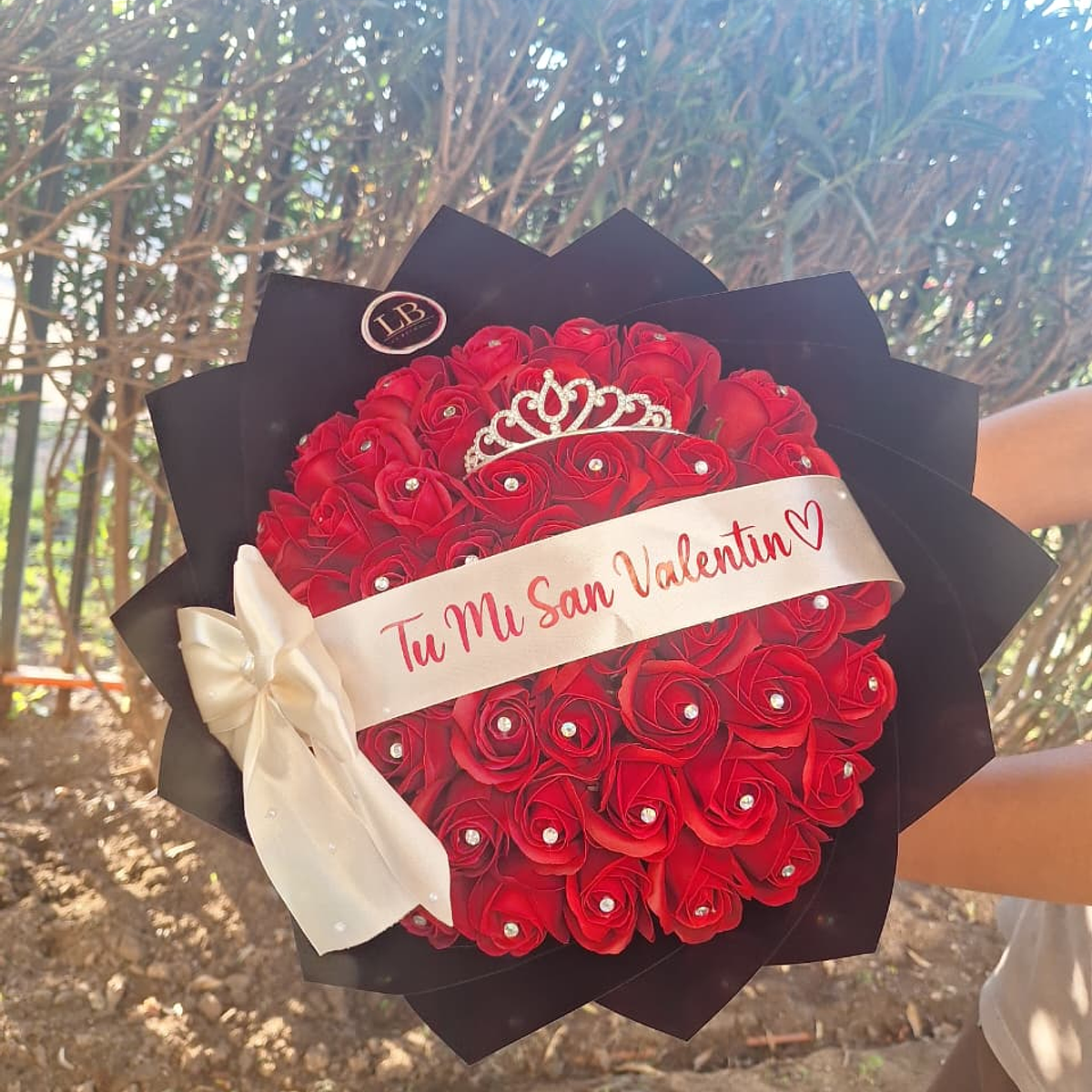 Buchon de 100 Rosas con Frase San valentin 5