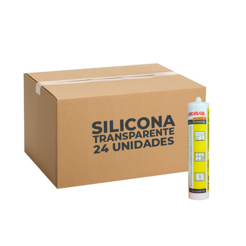 24 unidades Silicona Acética Transparente con fungicida interior y exterior 280ml