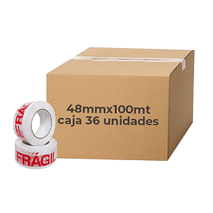 Cinta de Embalaje Frágil Caja 36 Unidades