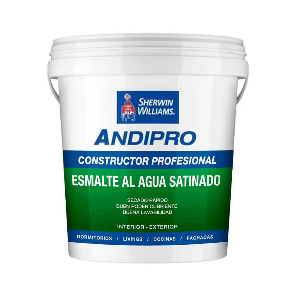 Esmalte al agua Andipro blanco tineta 4 gl