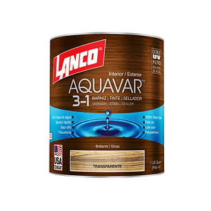 Barniz Tinte y Sellador Transparente Aquavar 3 en 1 - Lanco - 1 Galón