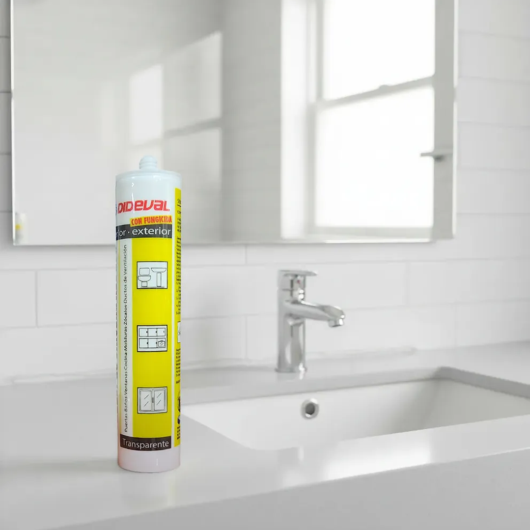 24 unidades Silicona Acética Transparente con fungicida interior y exterior 280ml 5