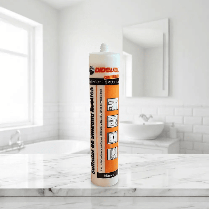 24 unidades Silicona Acética Blanca con fungicida interior y exterior 280ml  5