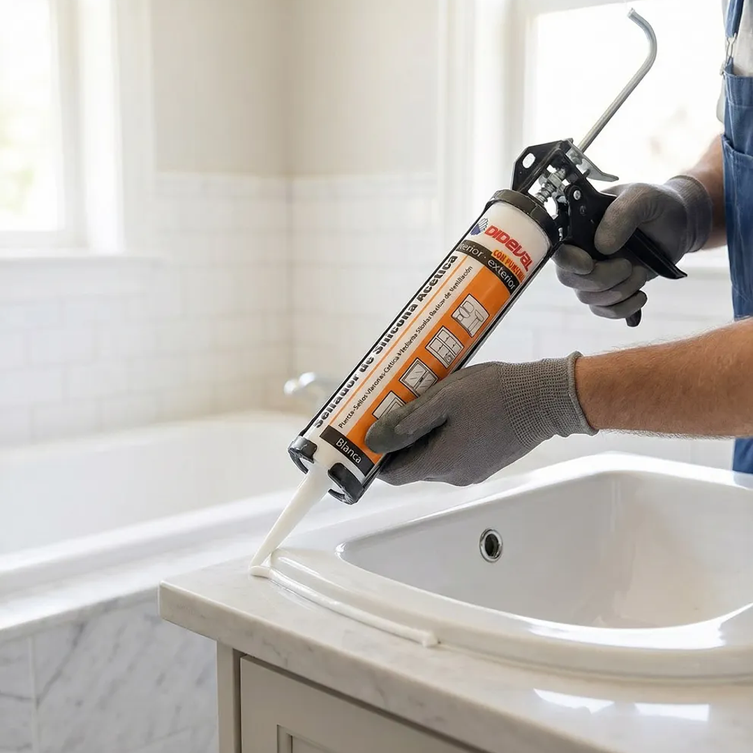 24 unidades Silicona Acética Blanca con fungicida interior y exterior 280ml  4