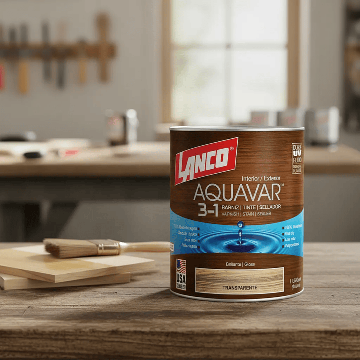 Barniz Tinte y Sellador Transparente Aquavar 3 en 1 - Lanco – 1/4 Galón 2