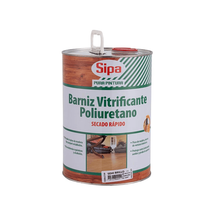 Barniz Vitrificante Semi Brilo Sipa 1 Galón 1