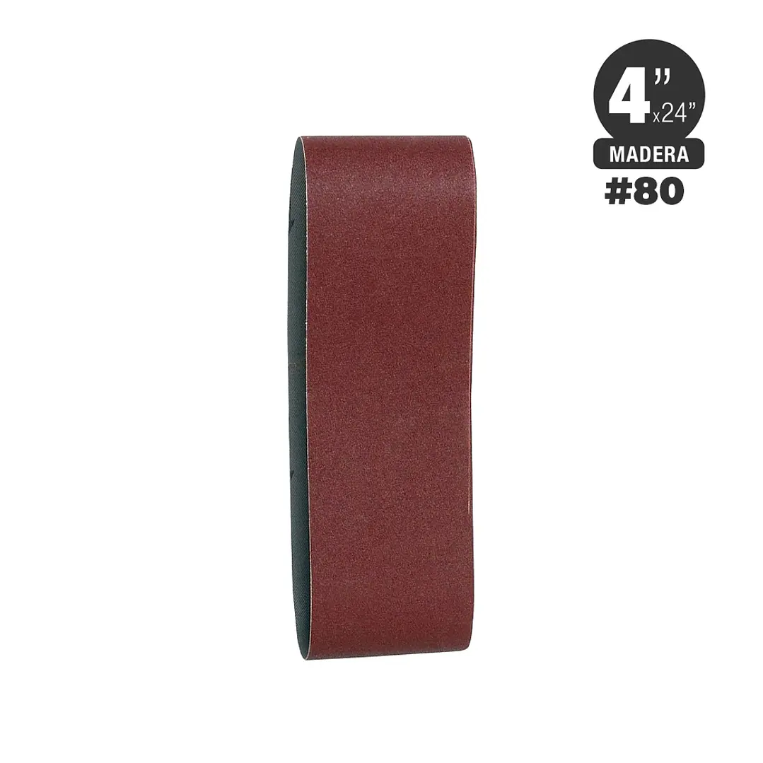 Banda Lija Madera 4” x 24” Grano #80 – Siawood 2920 1