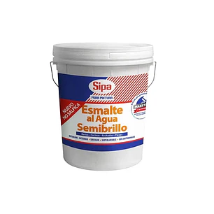 Esmalte al Agua Semibrillo Blanco Sipa 4 Galones | Interior y Exterior