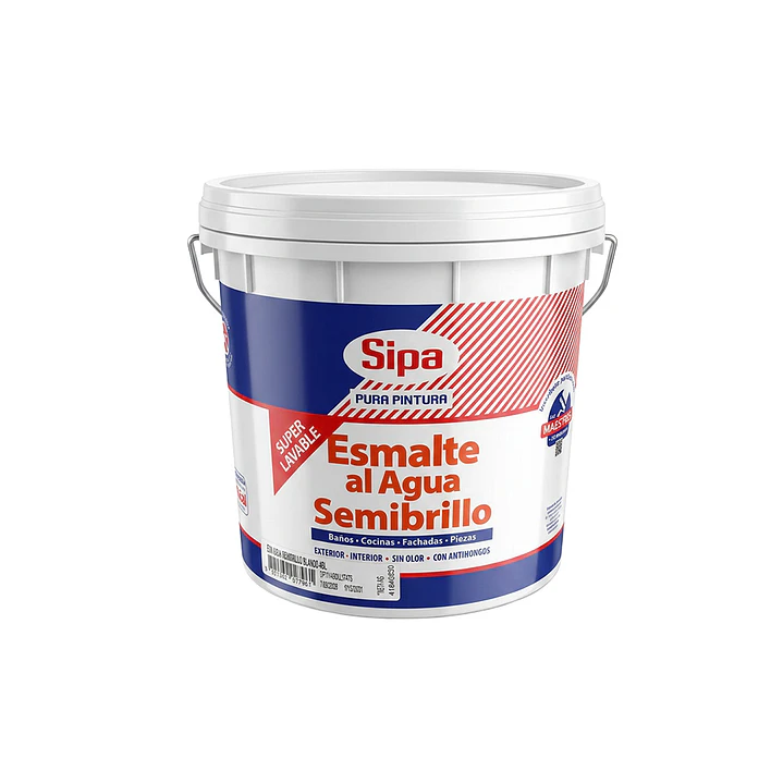 Esmalte al Agua Semibrillo Blanco Sipa 4 Galones | Interior y Exterior 1
