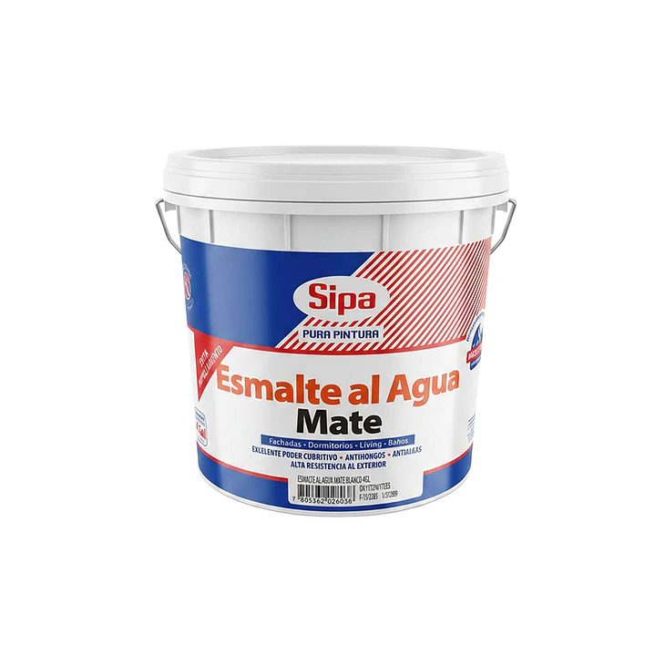 Esmalte al Agua Mate Blanco Sipa 4 Galones | Interior y Exterior 1