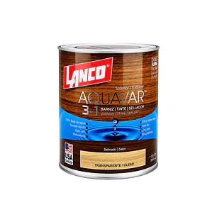Barniz Tinte y Sellador Transparente Aquavar 3 en 1 - Lanco – 1/4 Galón