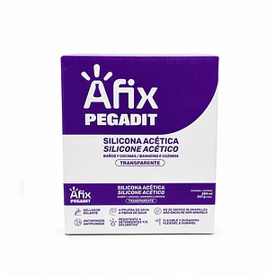 Silicona Baño y Cocina Afix Transparente 280 ml – Caja 12 Unidades