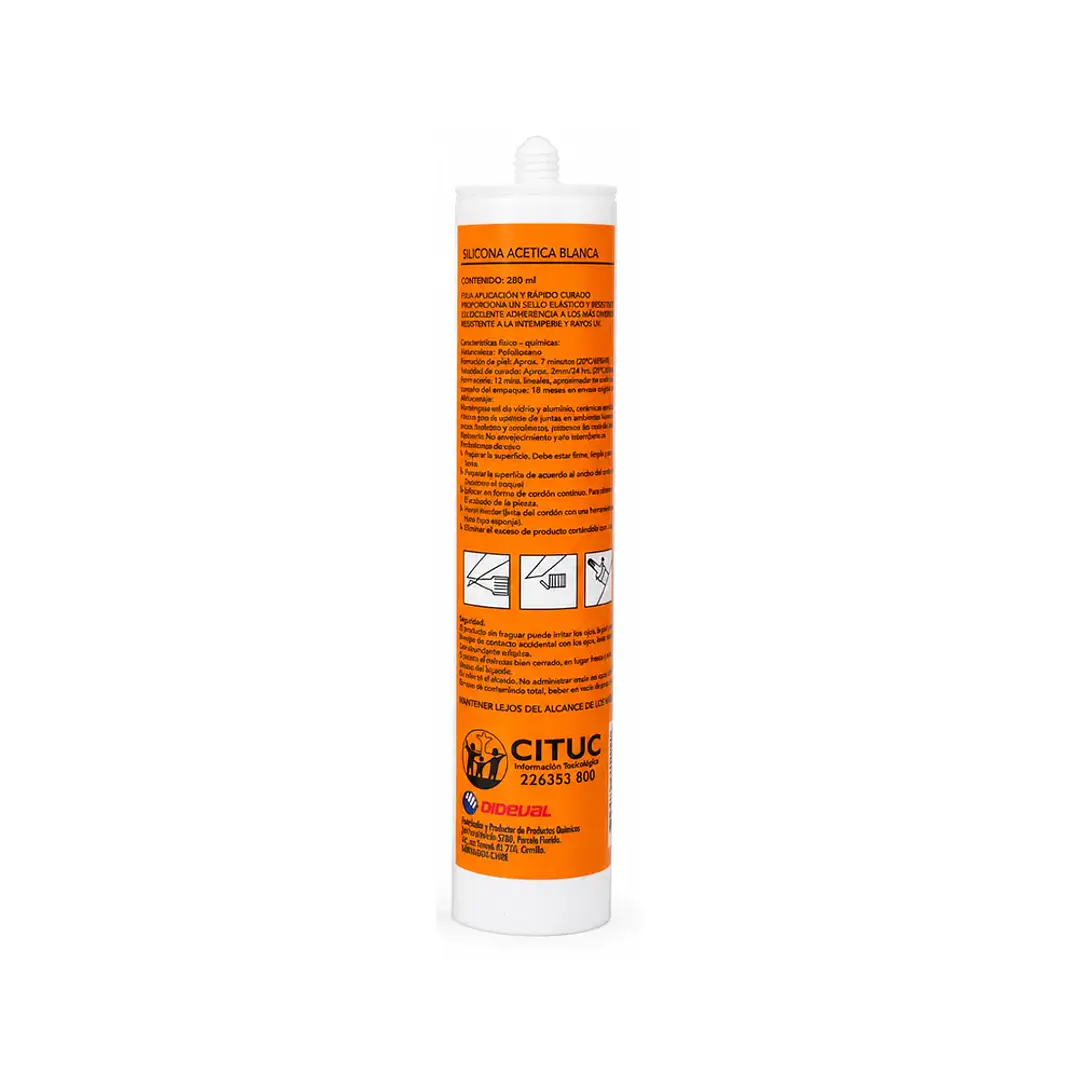 Silicona Acética Blanca Fungicida 280ml 3