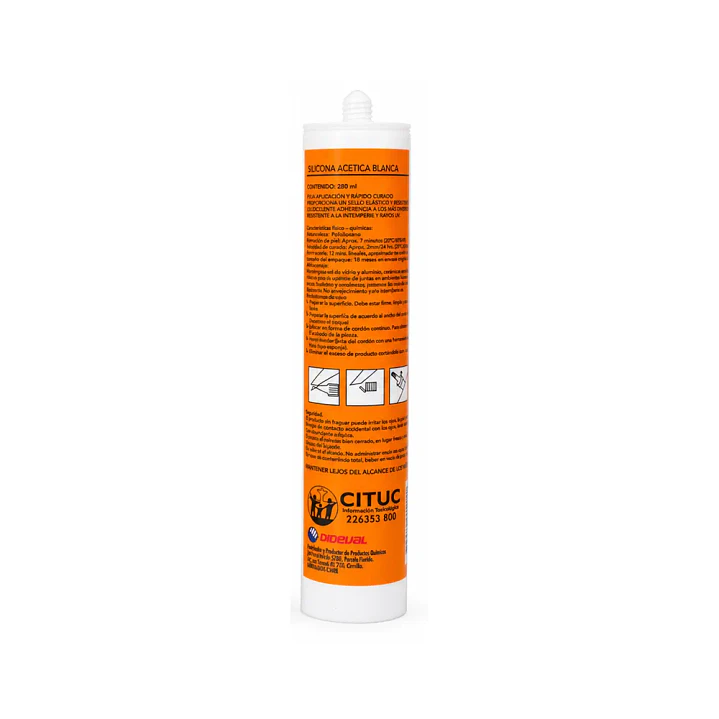 Silicona Acética Blanca Fungicida 280ml 3
