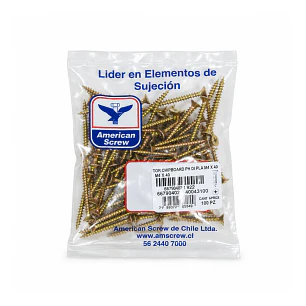 Tornillo Aglomerado (Chipboard) M4 x 40mm American Screw - 100 Unid.